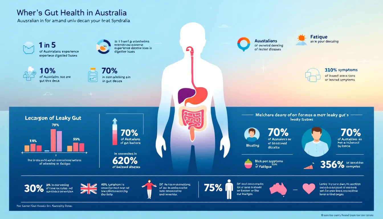 A visual representation of testing methods for leaky gut in Australia.