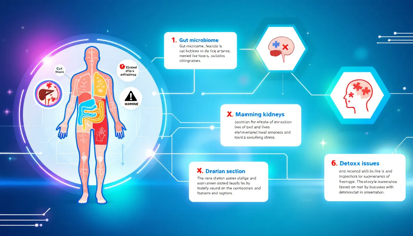 Infographic on common health issues identified by organic acid tests.