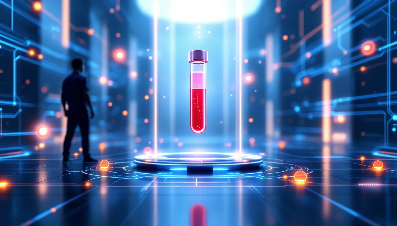 A visual representation of how blood tests can monitor health conditions.