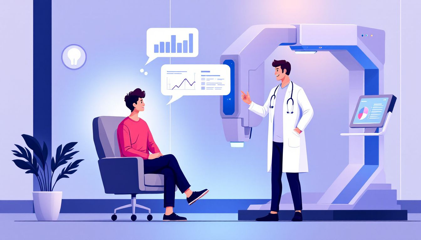 A patient discussing the need for blood tests with a healthcare provider.