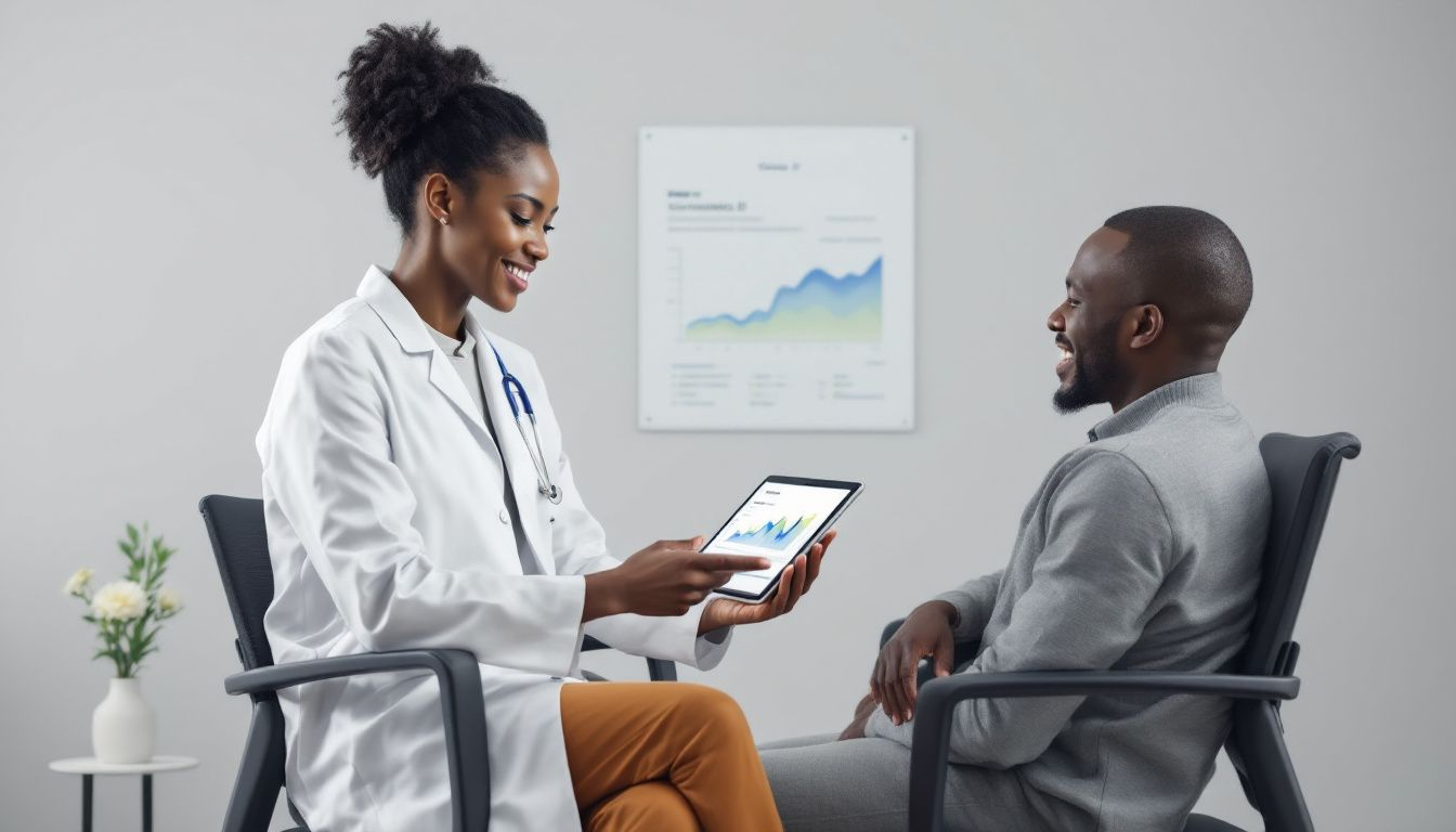 A person discussing vitamin D blood test results with a healthcare professional.