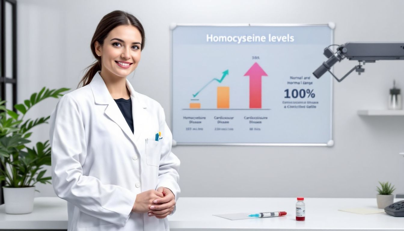 A healthcare professional preparing for a homocysteine blood test.