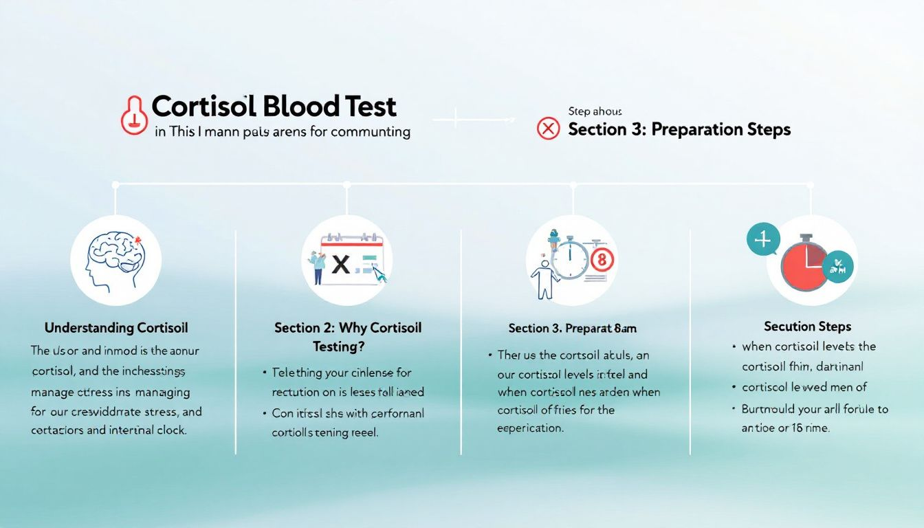 Preparation steps for a cortisol blood test.