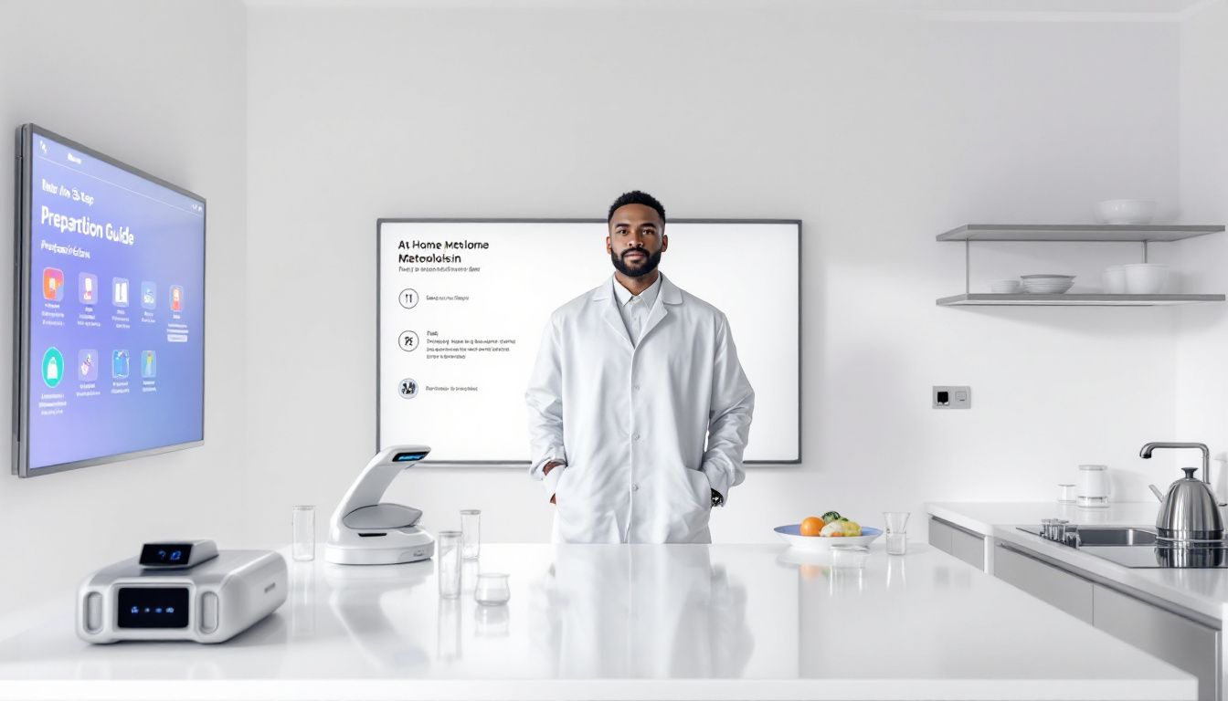 Preparation steps for conducting an at-home metabolism test.