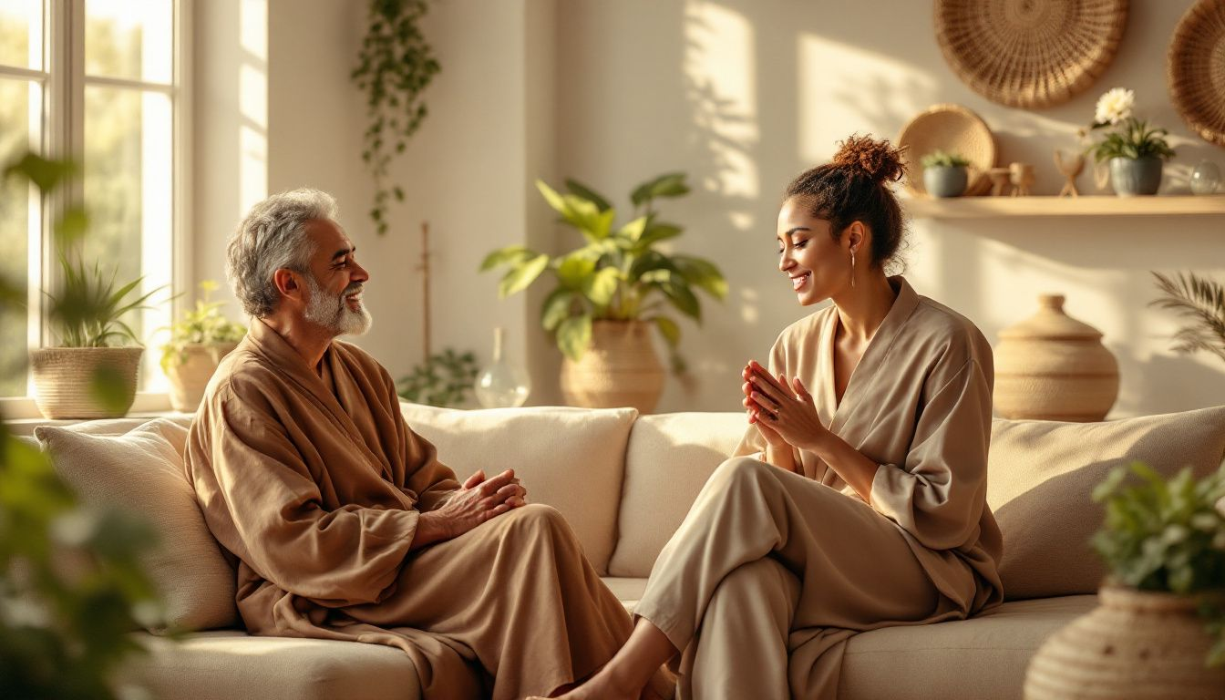 A person consulting with a healthcare professional about natural health products.