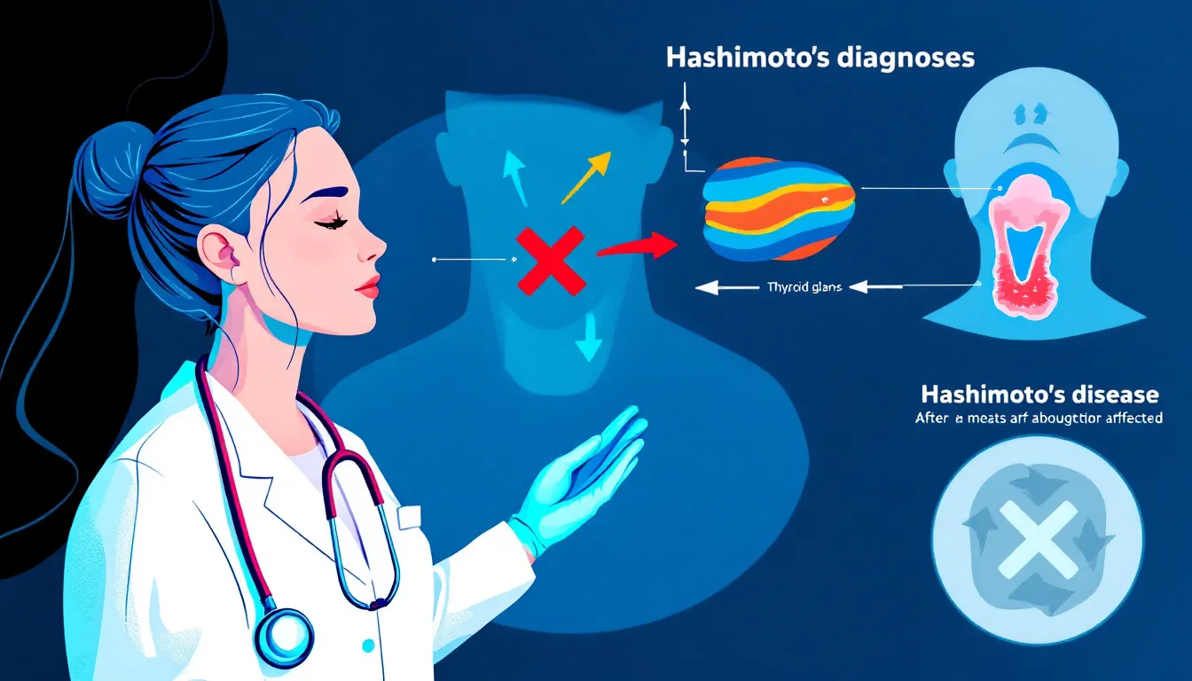 A doctor examining a patient for Hashimoto's disease diagnosis.
