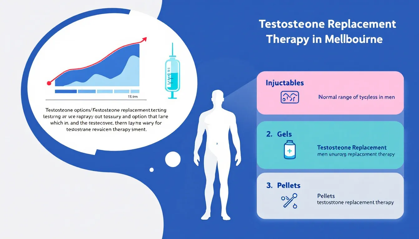 An overview of different testosterone replacement therapy options available.
