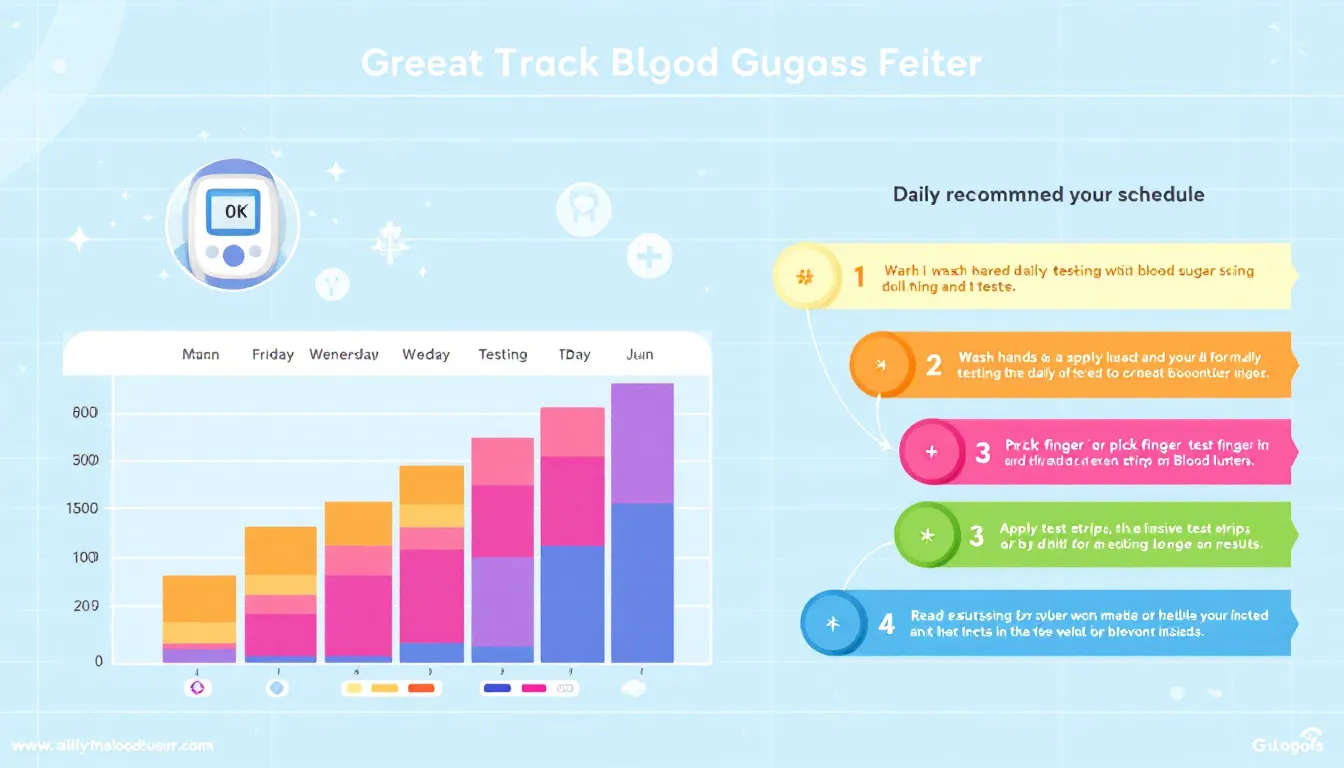 A calendar marking specific days for blood sugar testing.