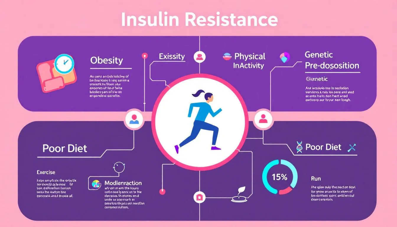 A visual representation of risk factors for insulin resistance.