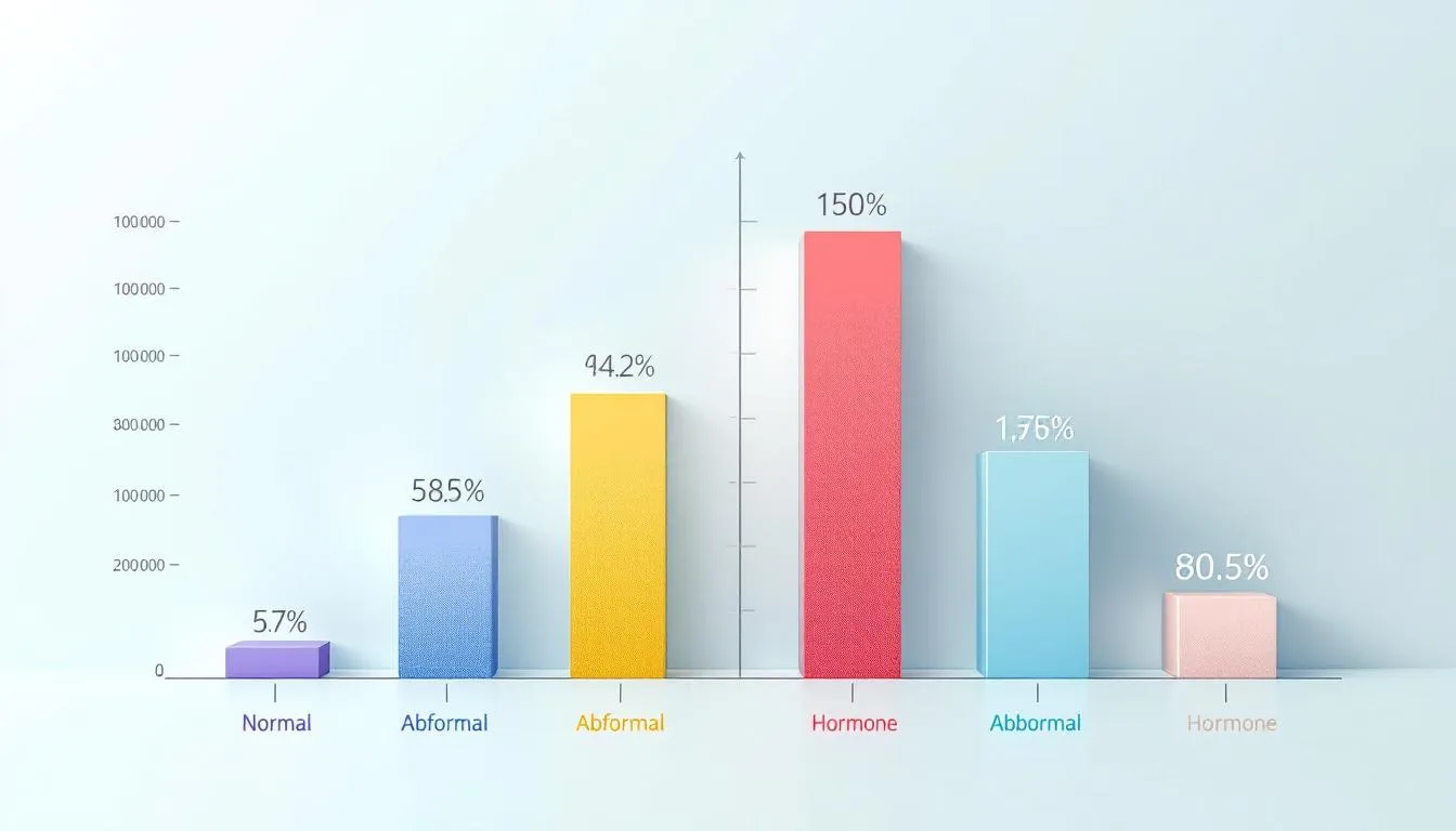 A chart comparing normal vs abnormal hormone levels in a hormone profile test.