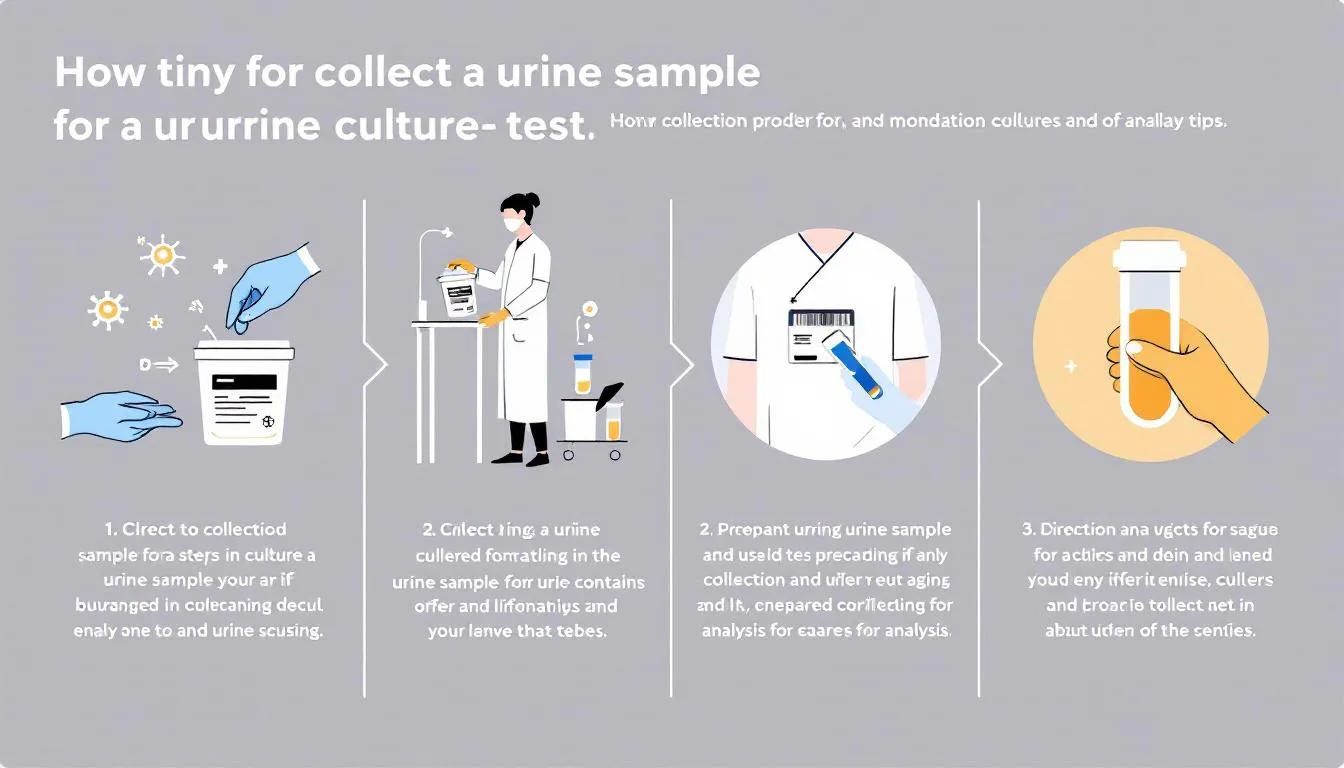 Sample collection for a urine culture test for UTI.