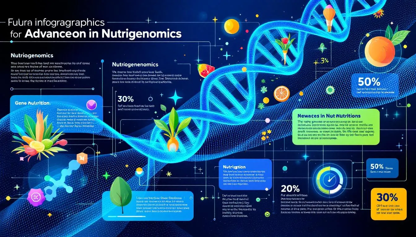 A futuristic representation of advances in nutrigenomics technology.