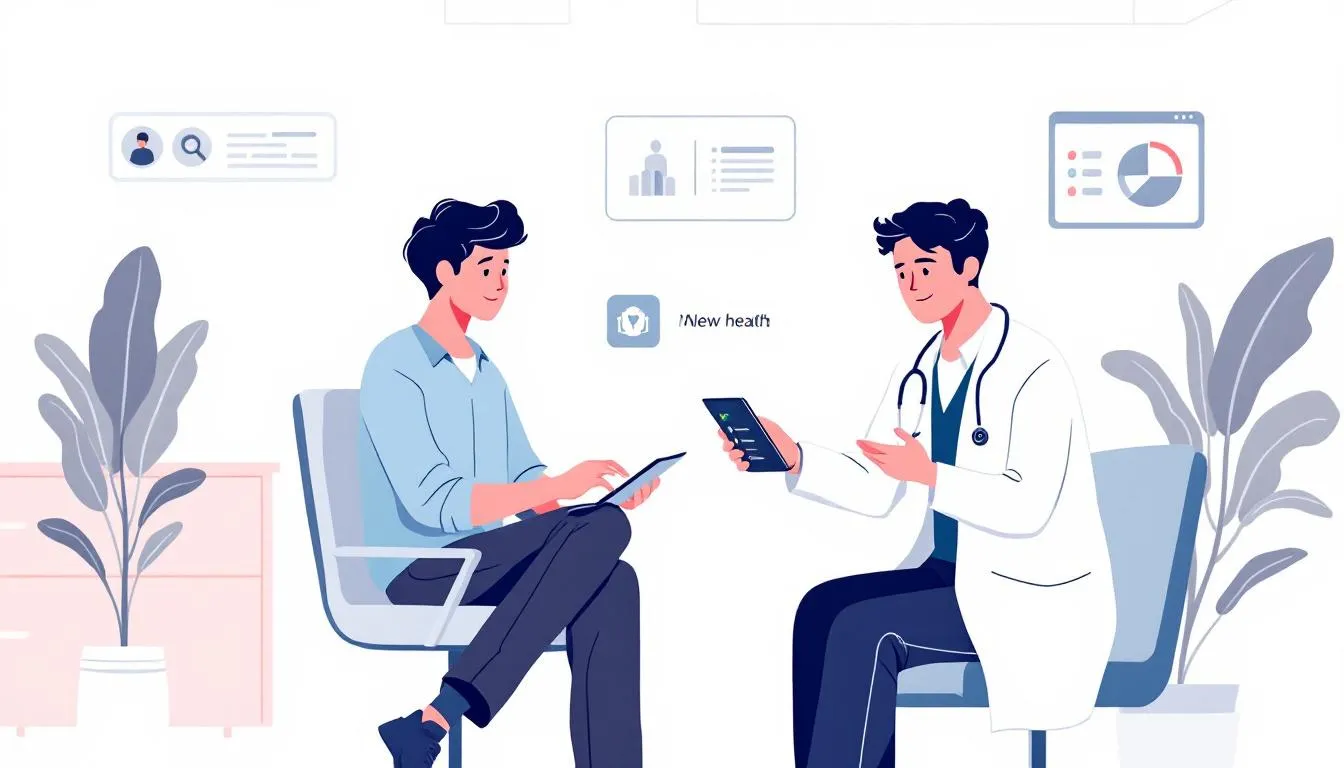 A person receiving blood test results from a healthcare provider.