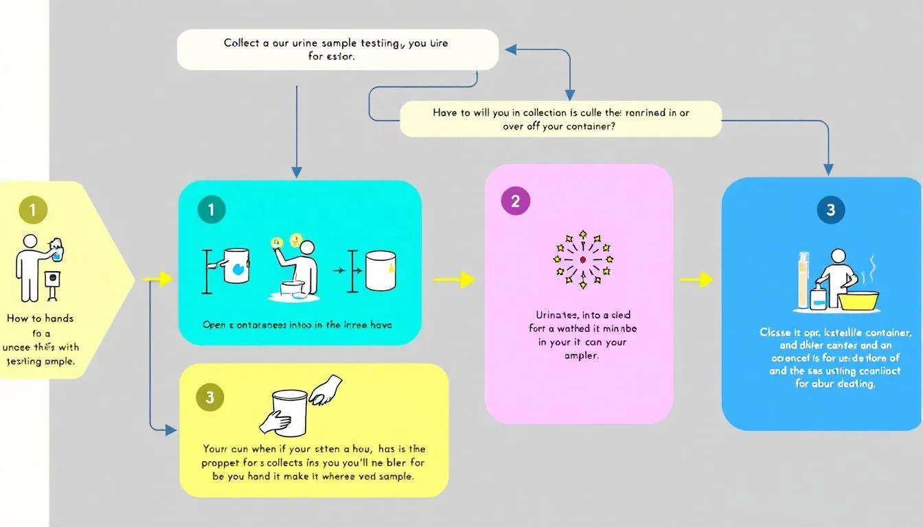 A step-by-step guide on how to collect a urine sample for testing.